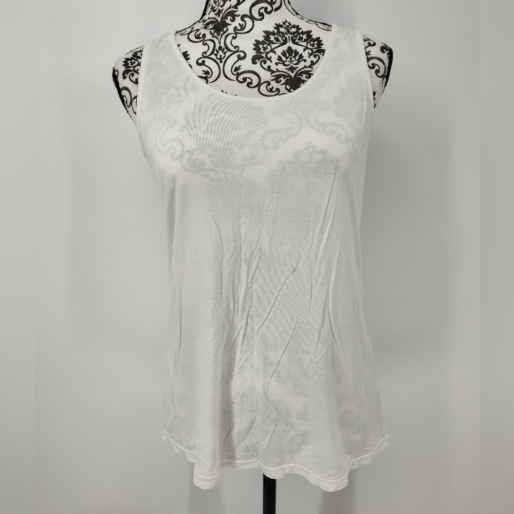 Crochet Chic White Sleeveless Tank Top Women's X Large